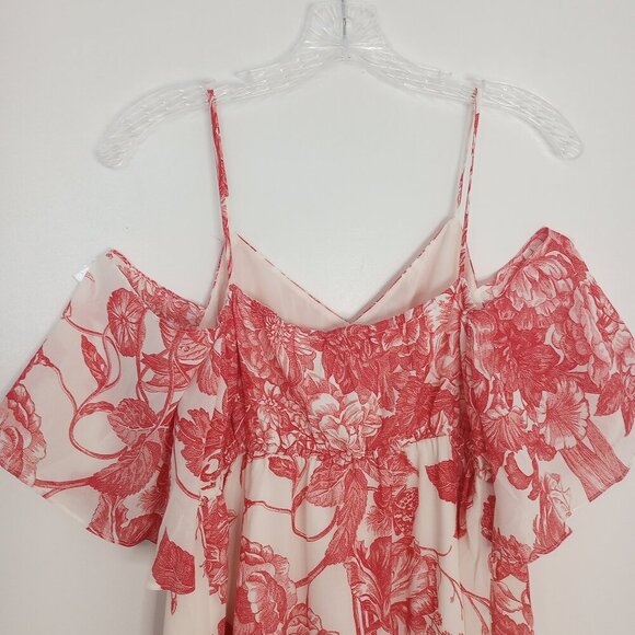 Loft Maternity Pink Floral Toile Off-Shoulder Dress - Picture 7 of 10